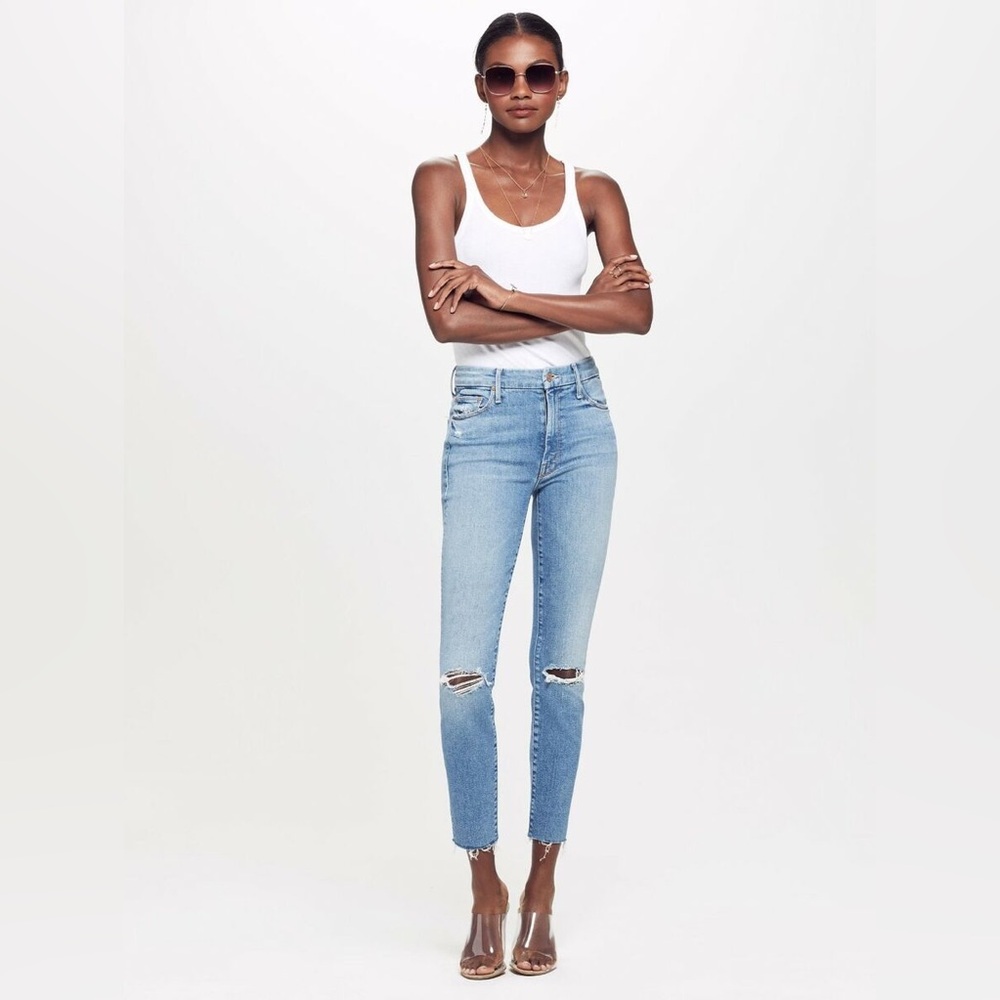 Mother High Waisted Looker Ankle Fray sz 30